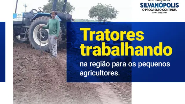 A Prefeitura Municipal através da Secretaria de Agricultura está trabalhando para atender os pequenos produtores rurais do município na preparação de áreas e plantio de lavouras