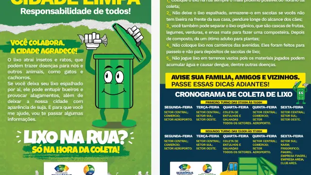 Município lança campanha para descarte do lixo domiciliar